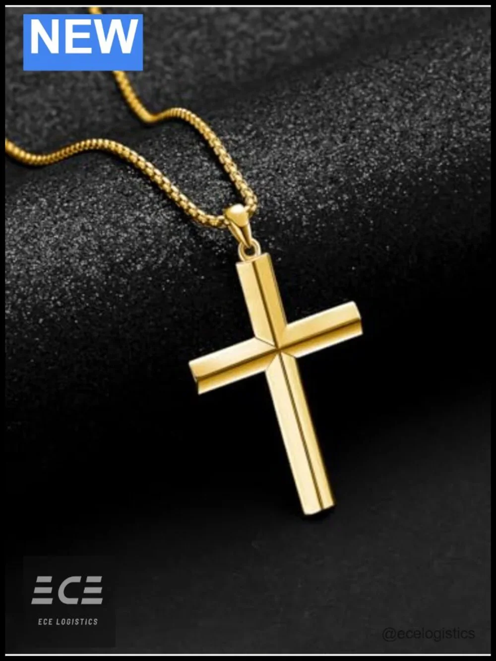 925 Sterling Silver Gold Plated Cross Necklace Crucifix Pendant Christian